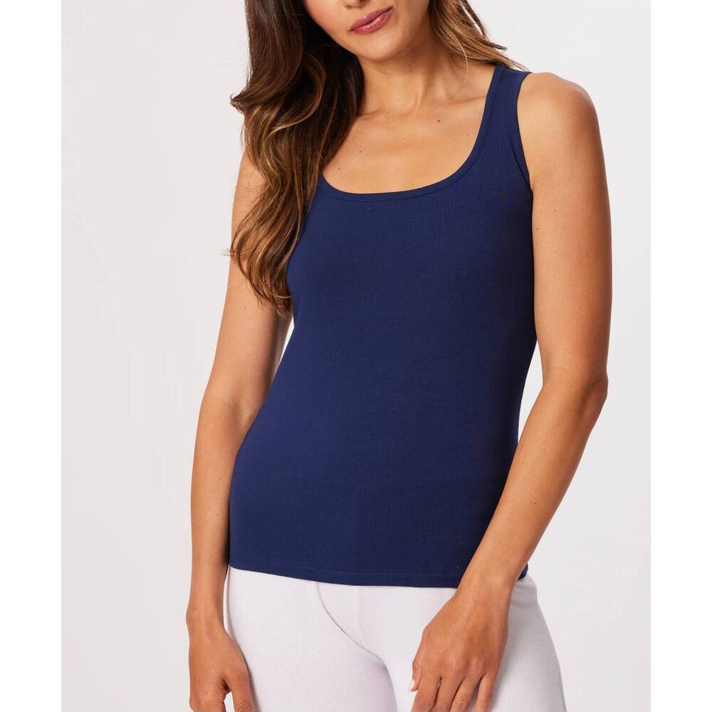 NEW FRENCH KYSS scoop neck tank top in navy